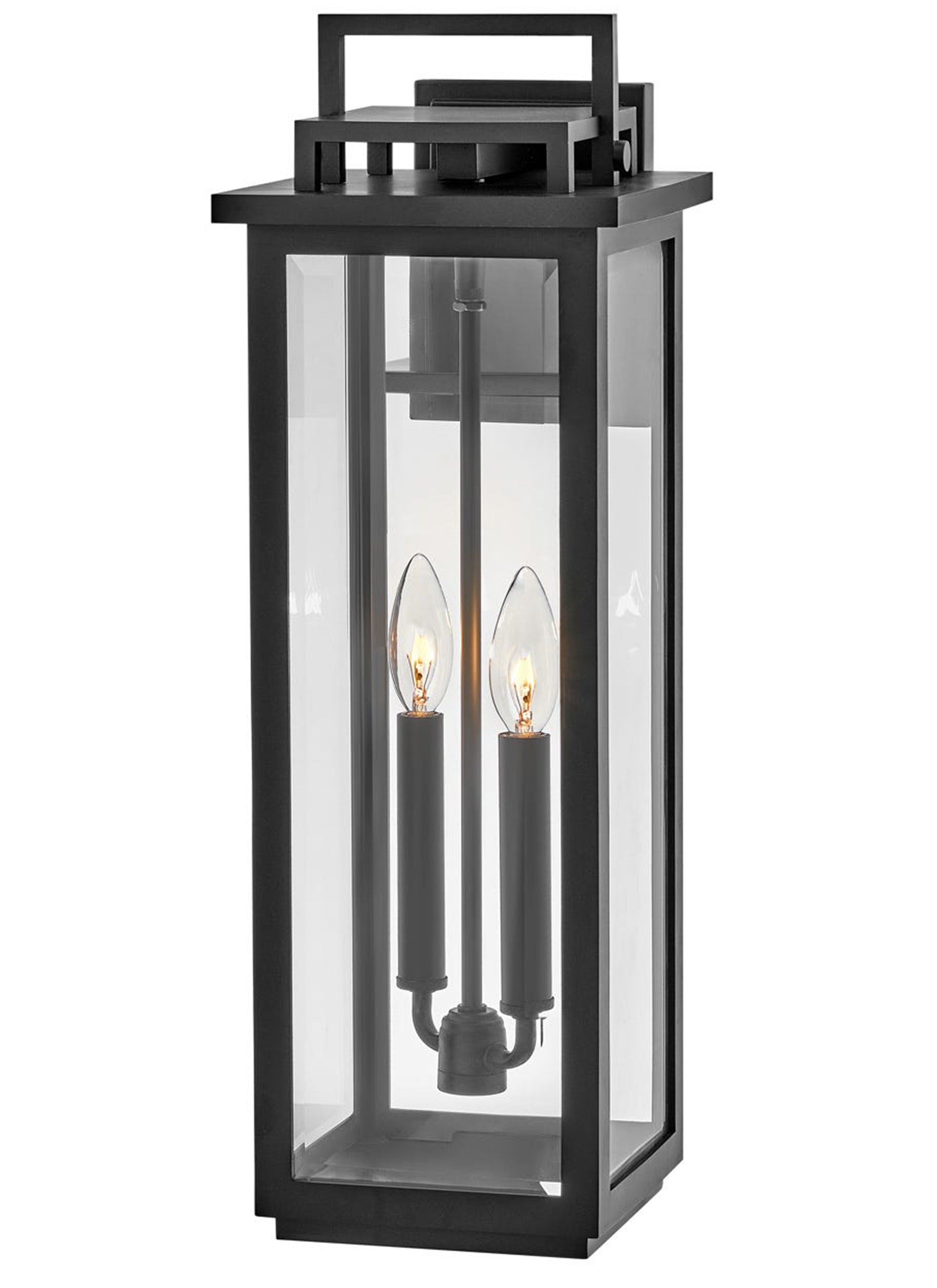 Winthorpe 2L large wall mount lantern - 22114BK