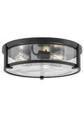 Lowell 3L medium flush mount - 3243BK-CL