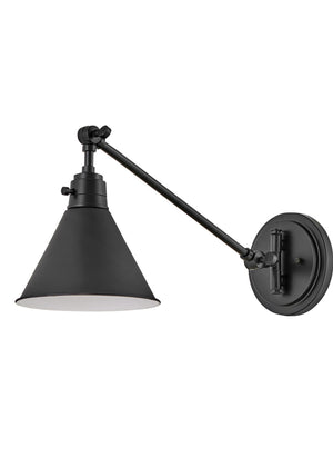 Arti 1L swing-arm wall sconce - 3690BK