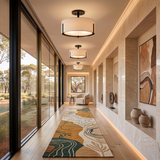 Halle 3L semi-flush mount ceiling fixture - 47571BK *