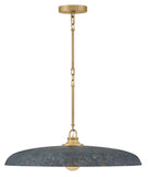 Sadie 1-Light Pendant in Lacquered Brass & Antique Verdigris
