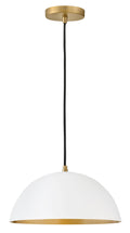 Lou 1L Pendant, Matte White w/ Lacquered Brass - 83307MW *
