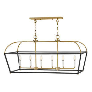 Tate 6L linear chandelier - 84275BK-LCB