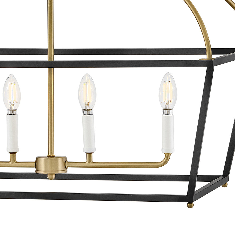 Tate 6L linear chandelier - 84275BK-LCB