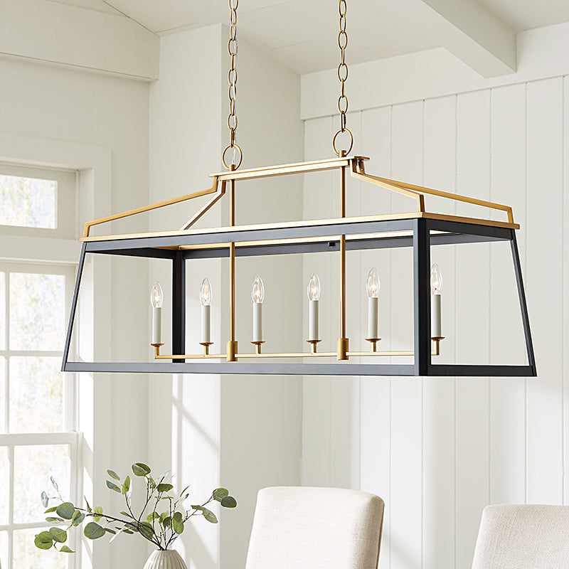 Carlow 6L Linear Chandelier - CC1586MWTBBS