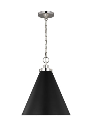 Wellfleet 1L Cone Pendant-  CP1271MBKPN