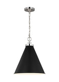 Wellfleet 1L Cone Pendant-  CP1271MBKPN